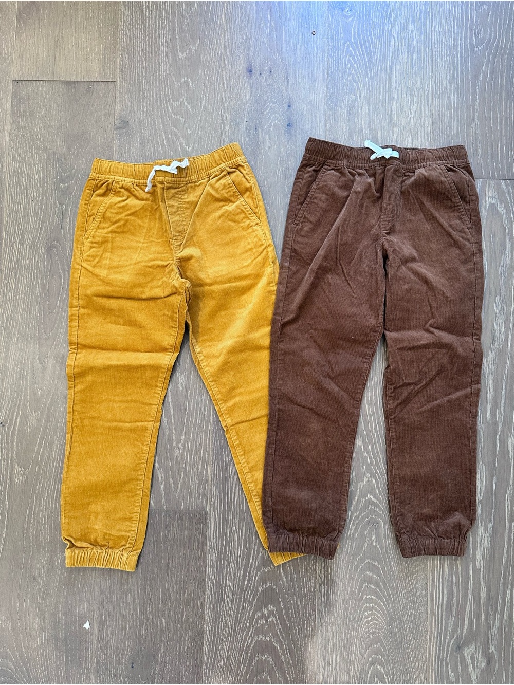 Janie and Jack boy Corduroy Jogger Pants in Mustard and Brown size 7